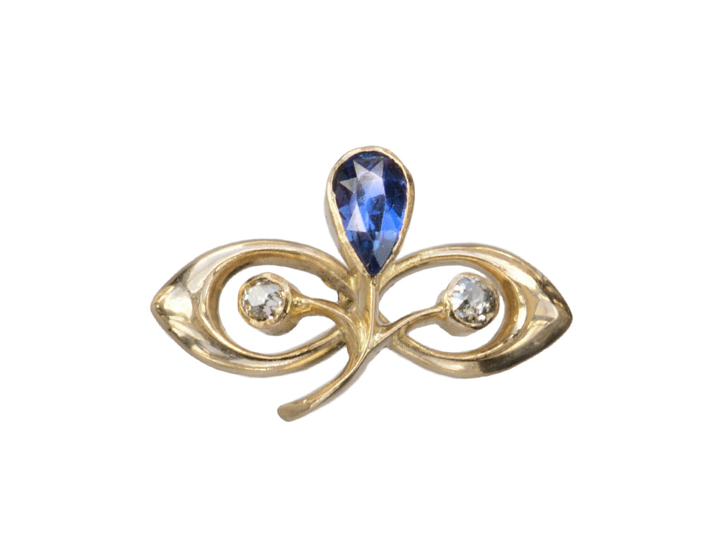 c1900 Art Nouveau Stud Earring (on white background)