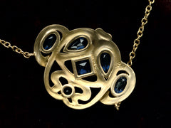 thumbnail of c1910 Sapphire Pendant Necklace (backside view)