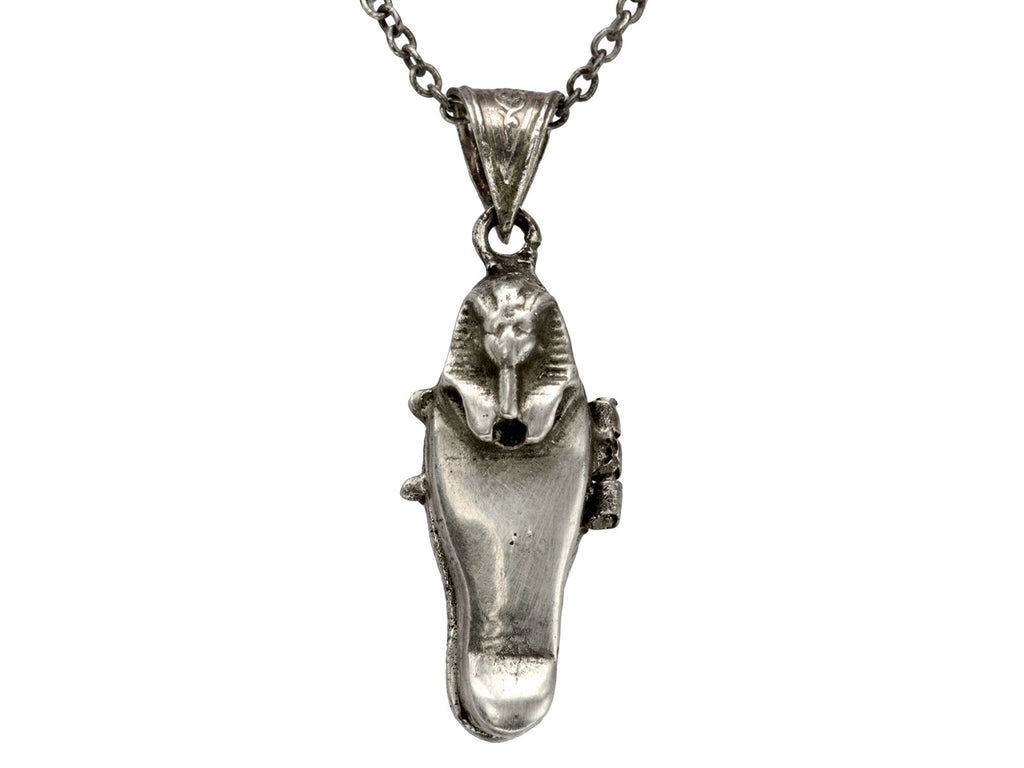 1930s Egyptian Sarcophagus Pendant (on white background)