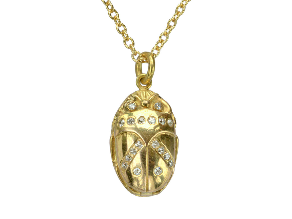 1950s Diamond Scarab Locket (on white background)