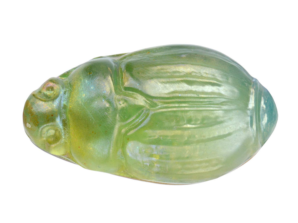 Uranium Glass Scarab Brooch (on white background)