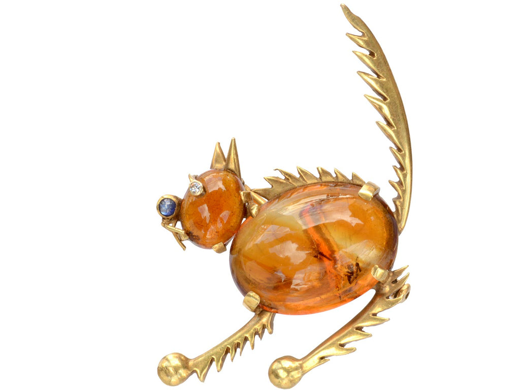 1940s Scaredy Cat Brooch (on white background)