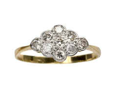 1920s English Diamond Cluster Ring