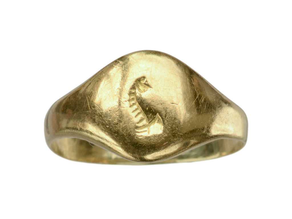 1890s Seahorse Signet Ring (on white background)