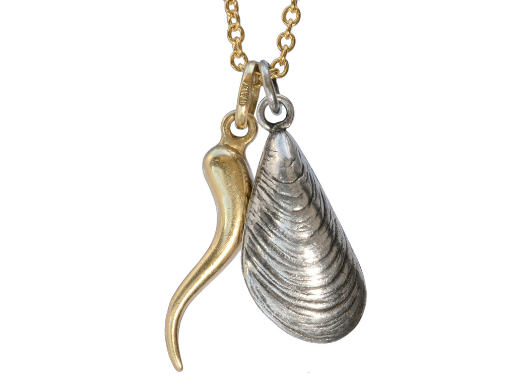 Shell & Cornicello Necklace (on white background)