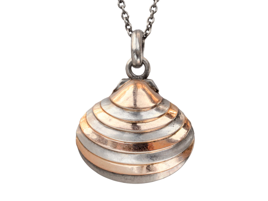 1890s Victorian Shell Locket (on white background)