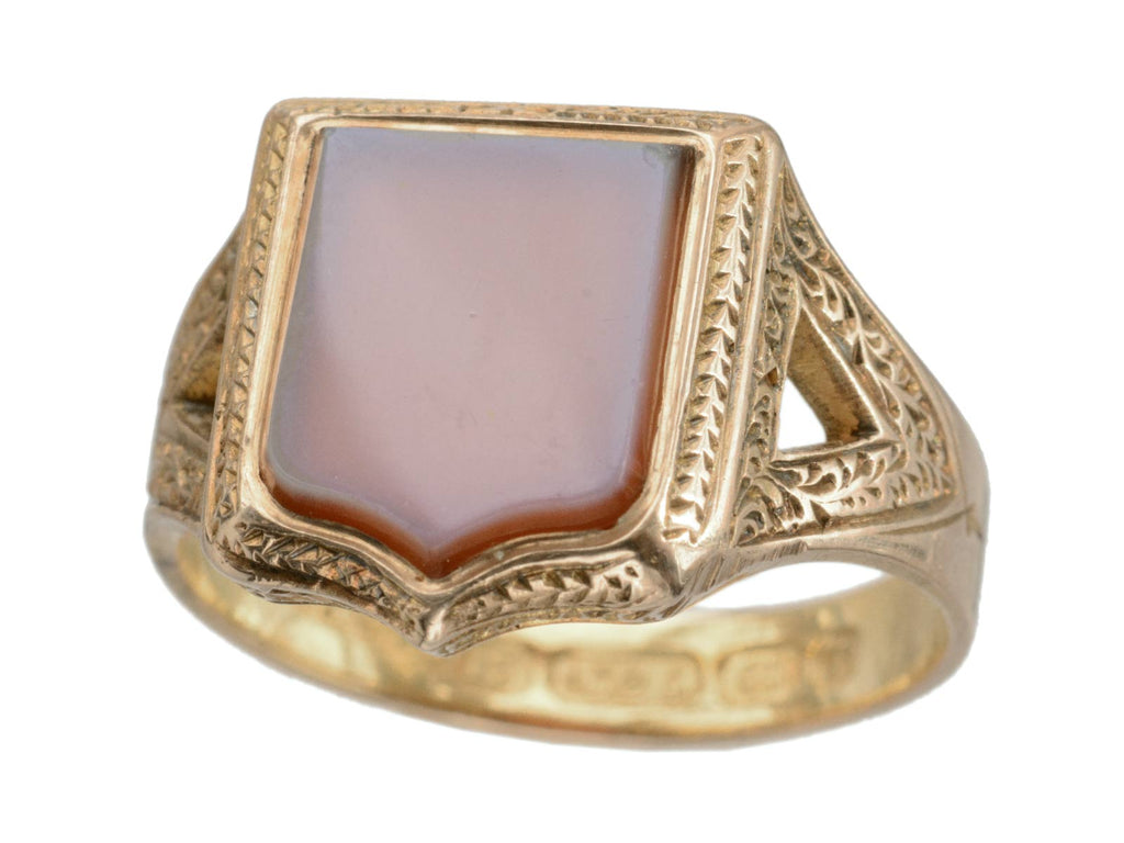 1876 Victorian Agate Signet Ring (on white background)