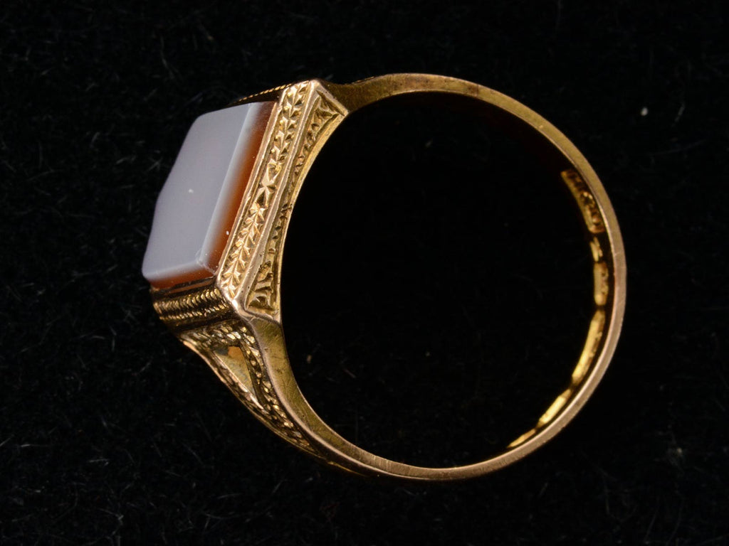 1876 Victorian Agate Signet Ring