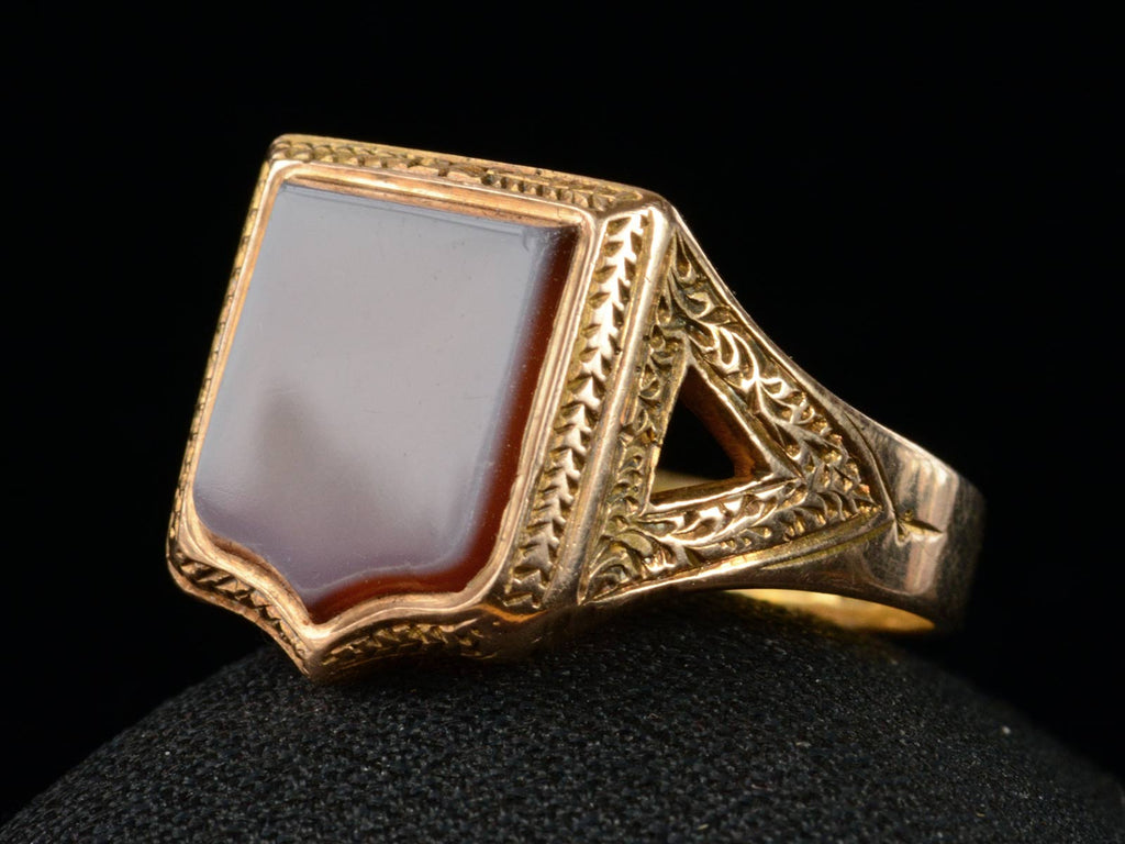 1876 Victorian Agate Signet Ring