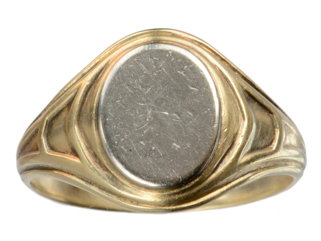 1920s Art Deco Signet Ring (on white background)