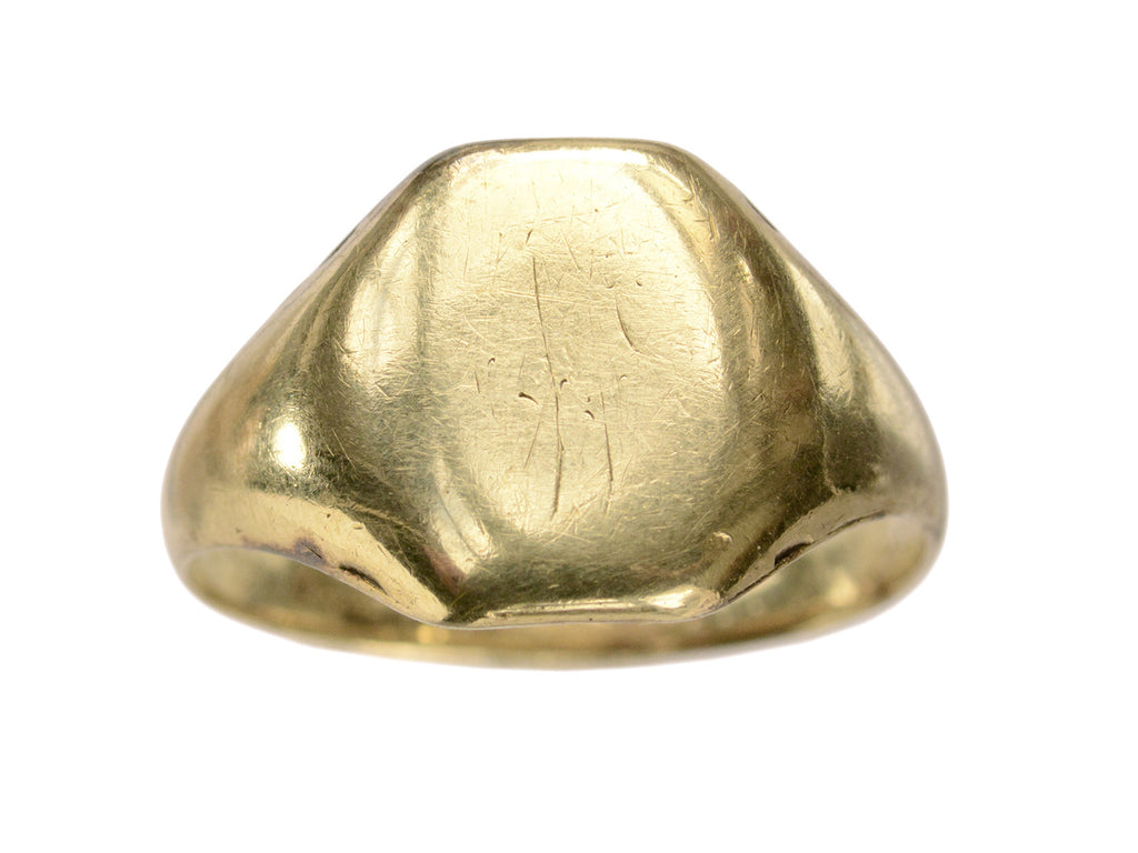 c1900 Plain Signet Ring (on white background)