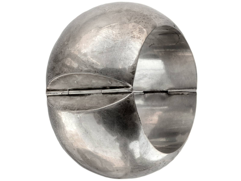1980s Domed Silver Bracelet (on white background)