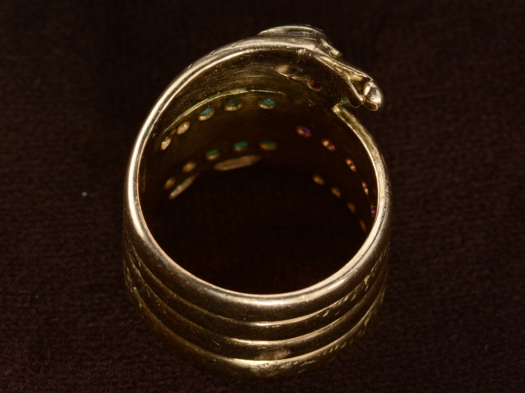 c1900 Coiled Snake Ring (backside)