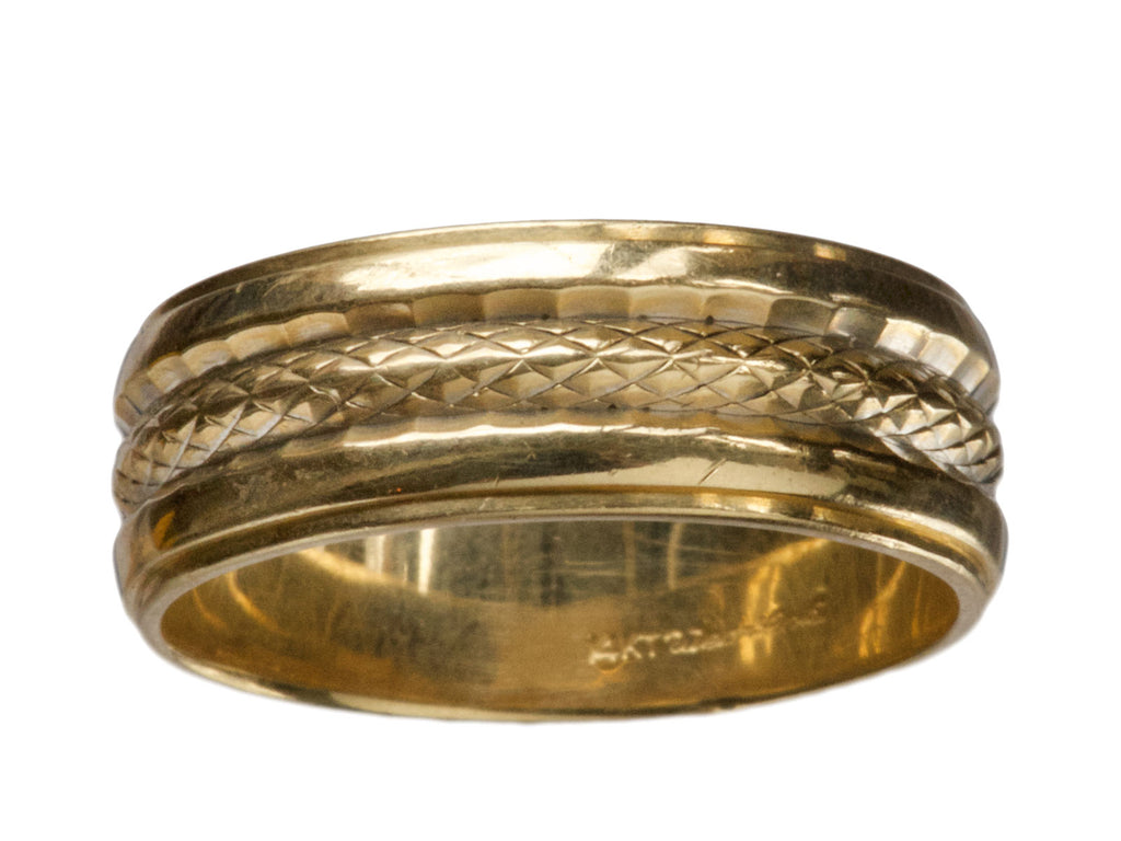 Vintage Snake Wedding Band (on white background)