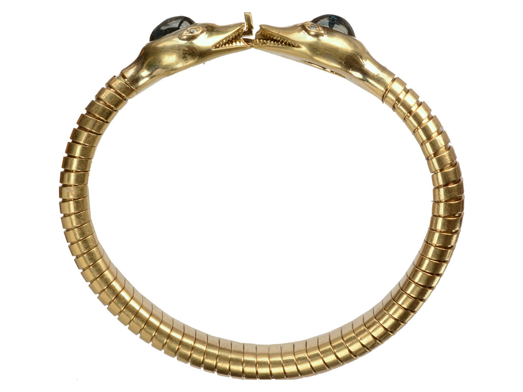 1940-50s Sapphire Snake Bracelet (on white background)