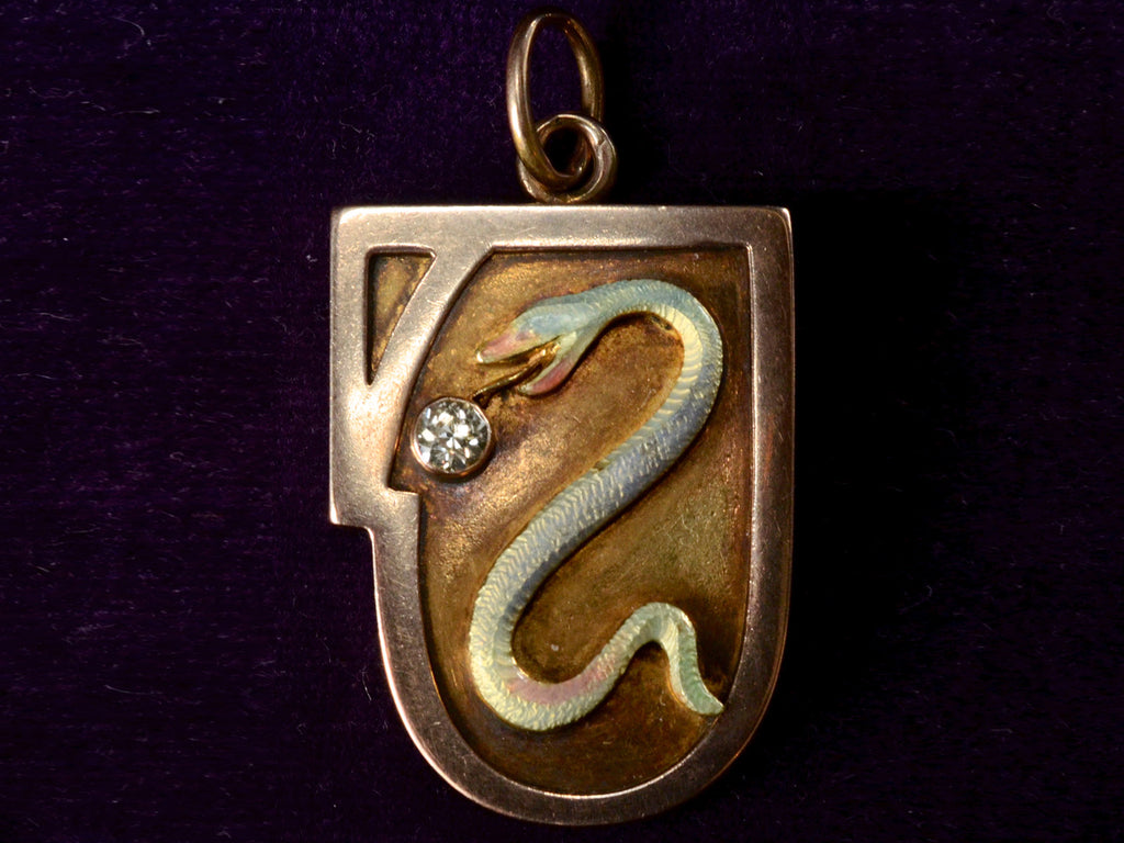 1909 Secessionist Snake Locket (on white background)
