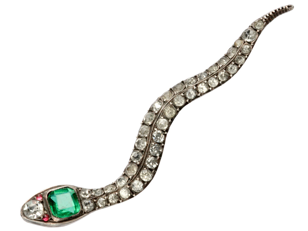 1910s Paste Snake Brooch (on white background)