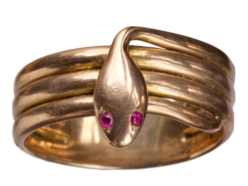 1900s Rose Gold Snake Ring (on white background)
