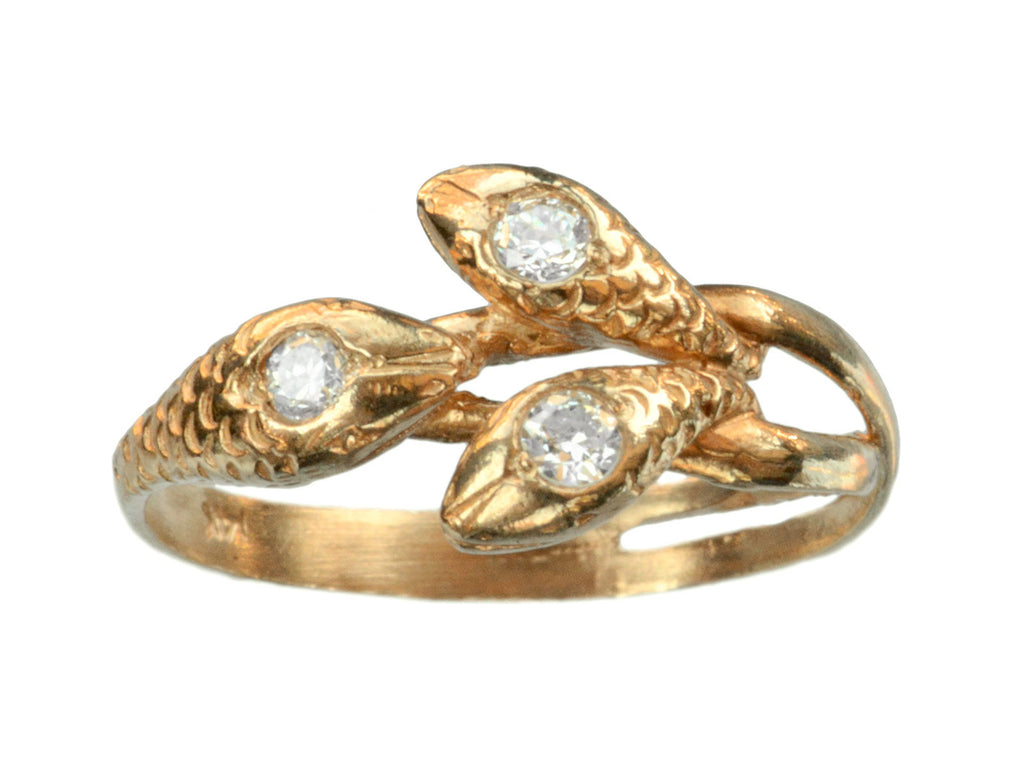 Vintage Three Snake Ring (on white background)