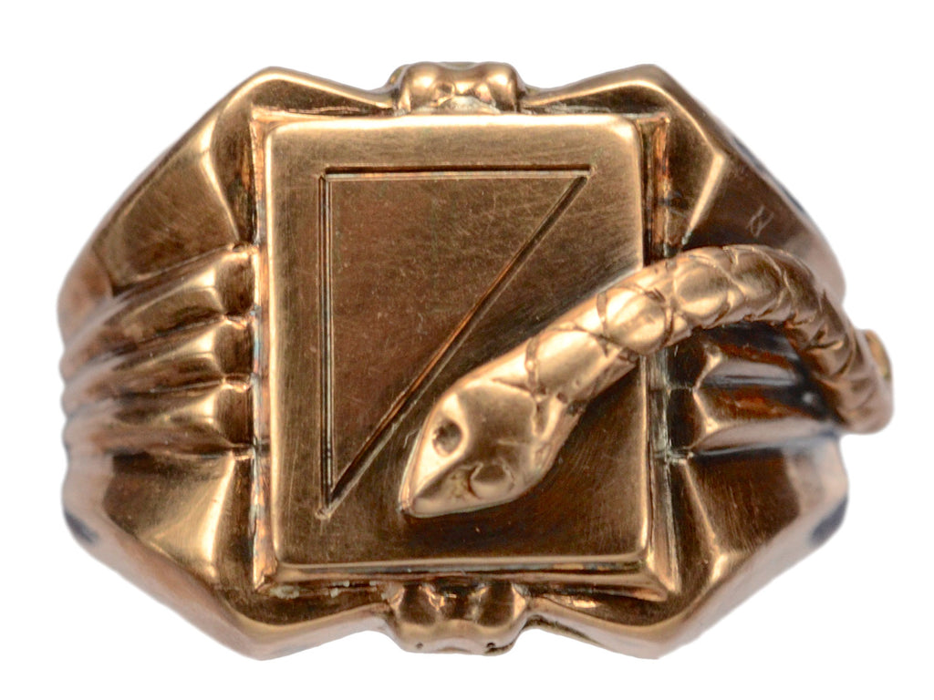 1930s Snake Signet Ring (on white background)