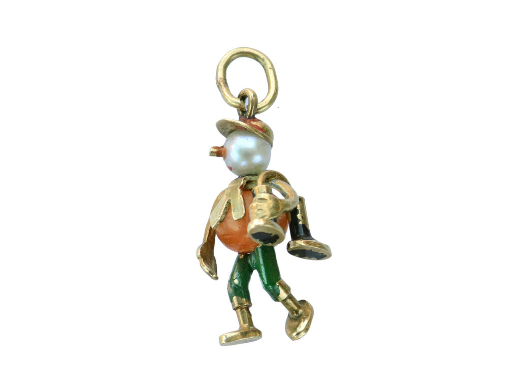c1960 Enamel Snowman Charm (on white background)
