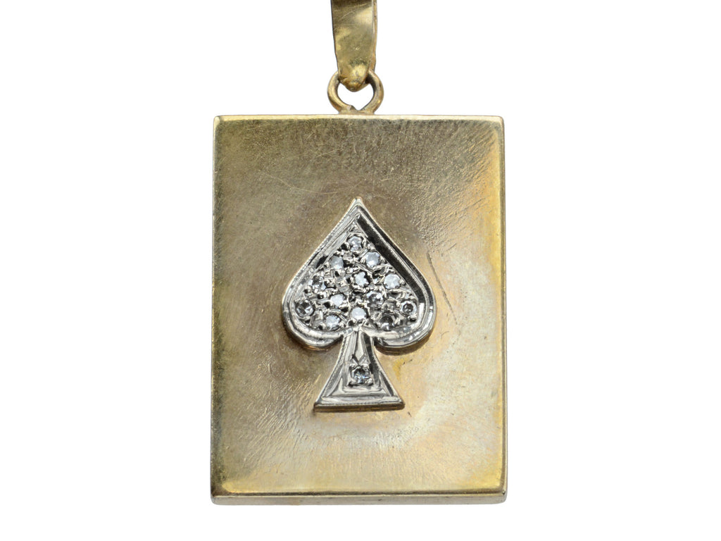 c1950 Ace of Spades Pendant (on white background)