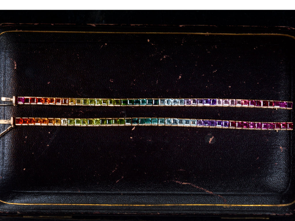 1940s Spectral/Rainbow Bracelets, Pair
