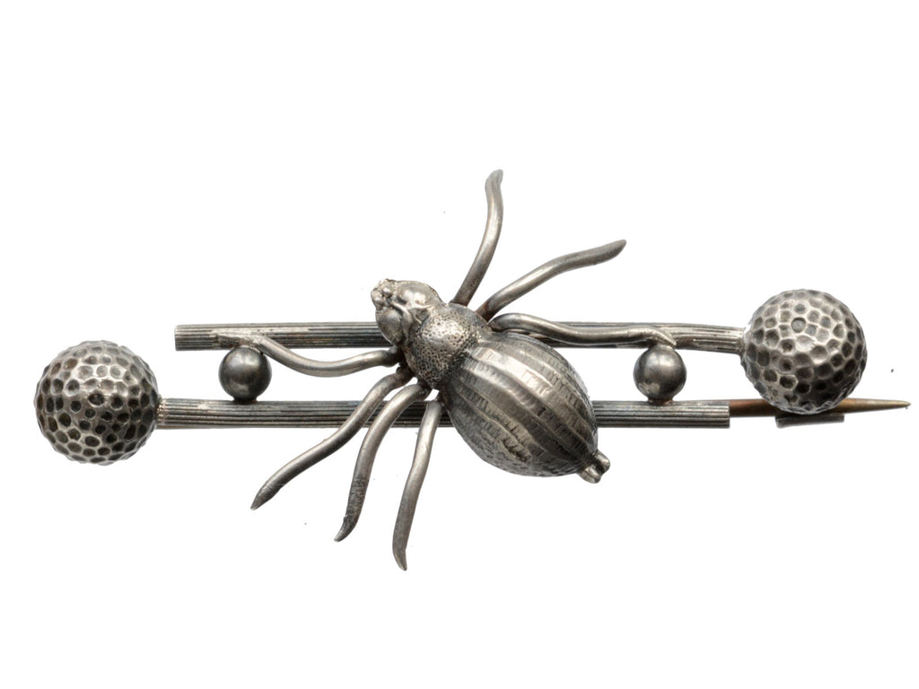 1890s Victorian Spider Brooch (on white background)