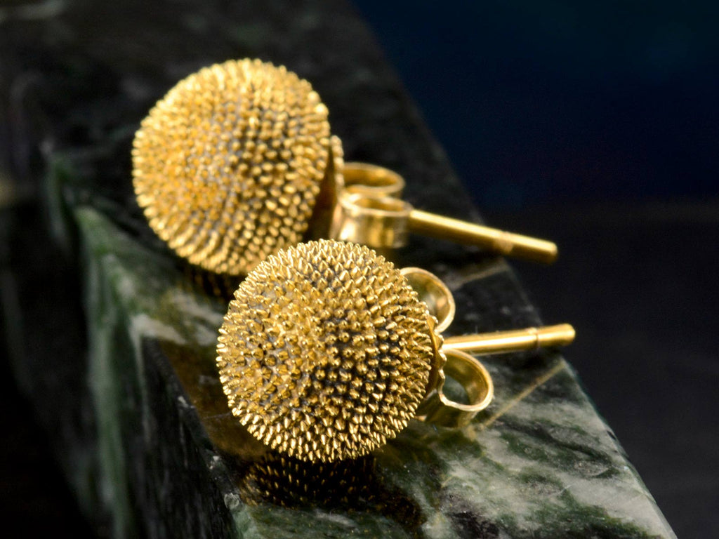 Spiky Gold Sphere Studs (side view)