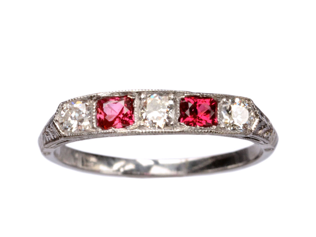 1920s Spinel & Diamond Ring (on white background)