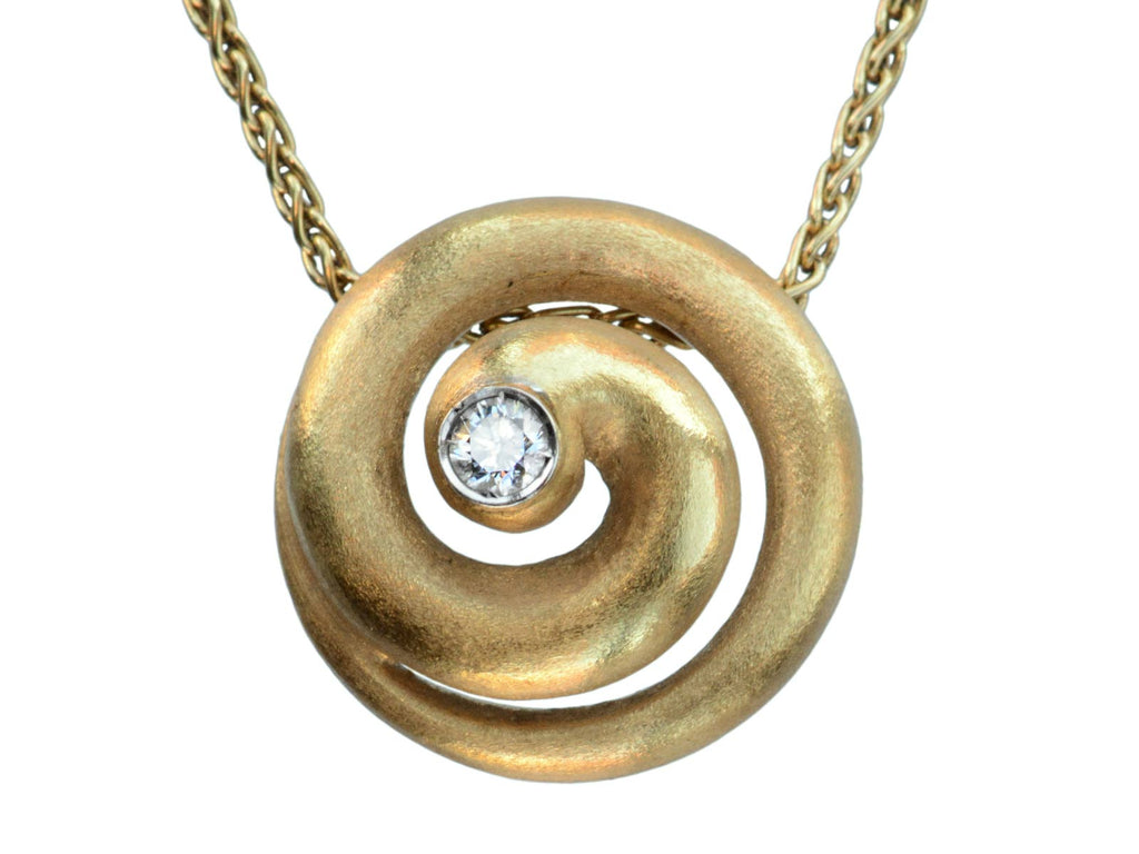 1980s Spiral Diamond Pendant (on white background)