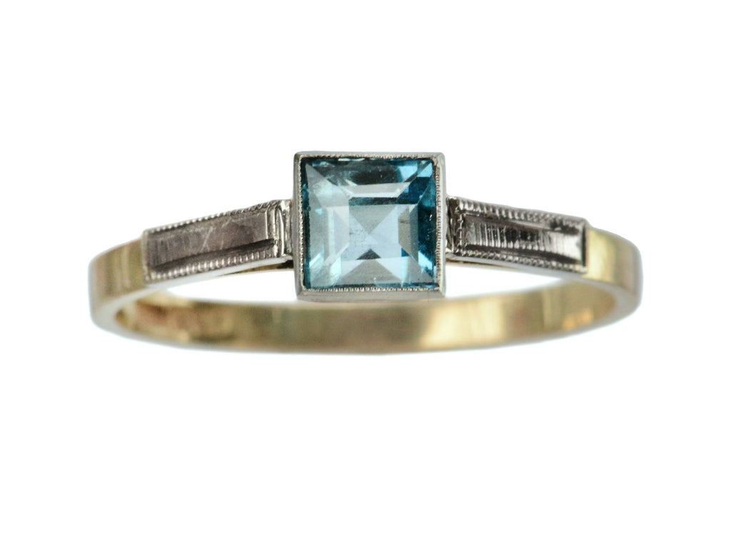 1930s Art Deco Aqua Ring (on white background)