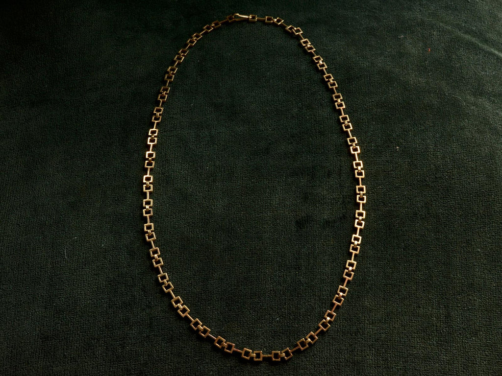 1960s Square Link 18K Gold Chain