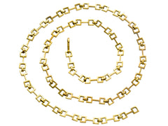 1960s Square Link 18K Gold Chain