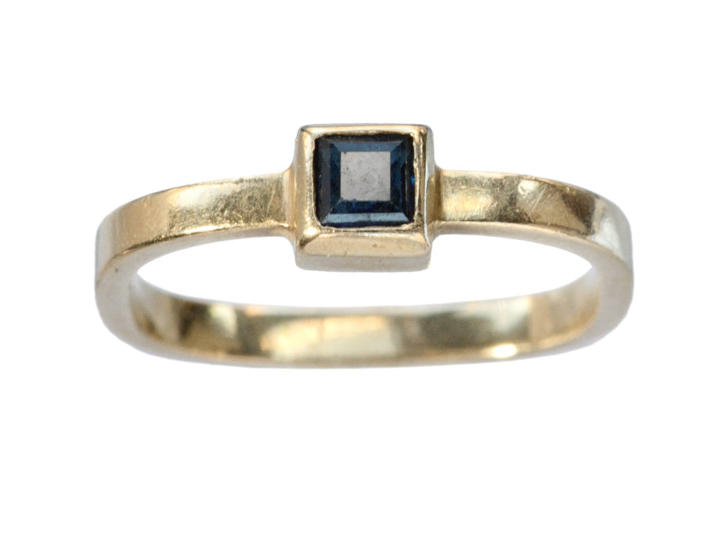 1980s Square Sapphire Ring (on white background)