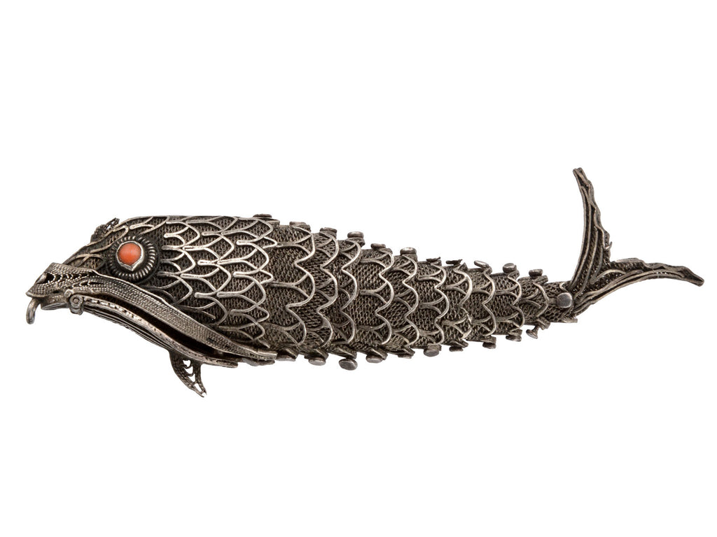 1960s Articulated Fish Pendant (on white background)