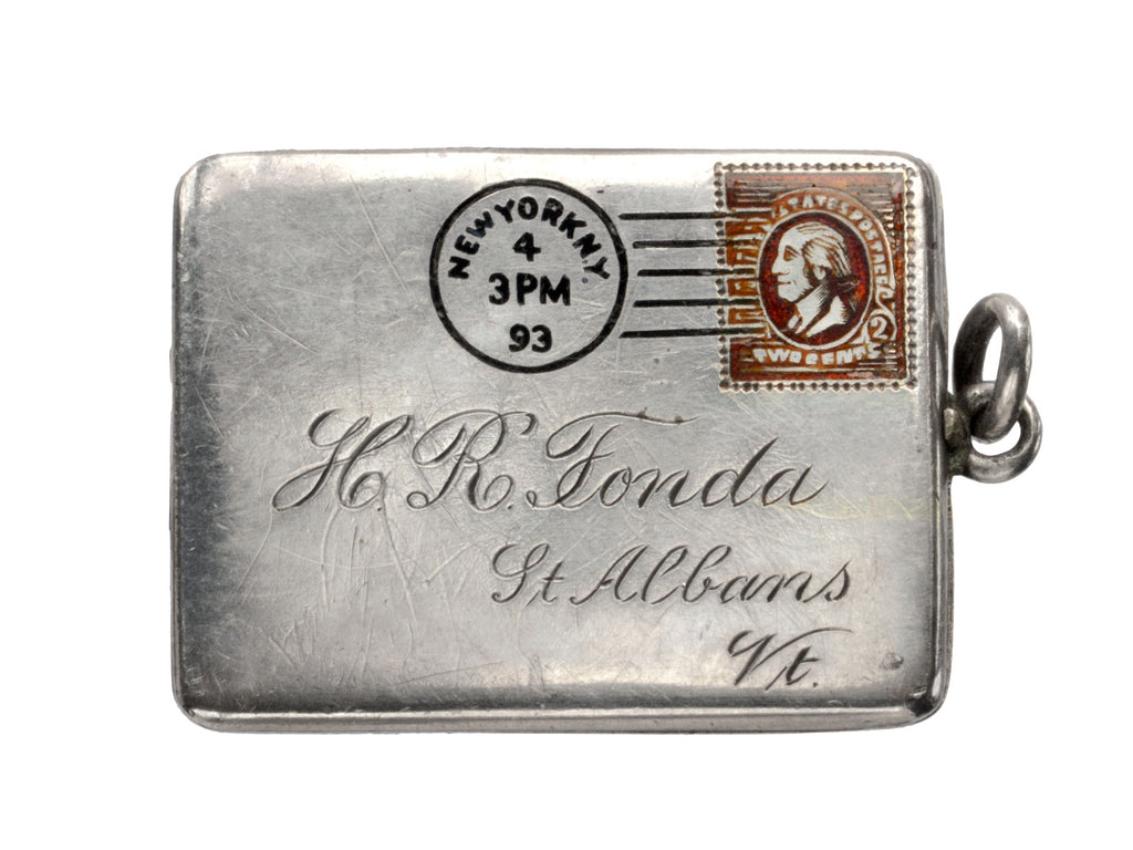 1893 Envelope Stamp Locket (on white background)