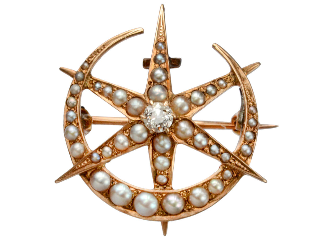 1890s Star & Crescent Pin/Pendant (on white background)