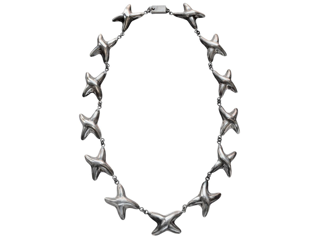 1970s Silver Starfish Necklace (on white background)