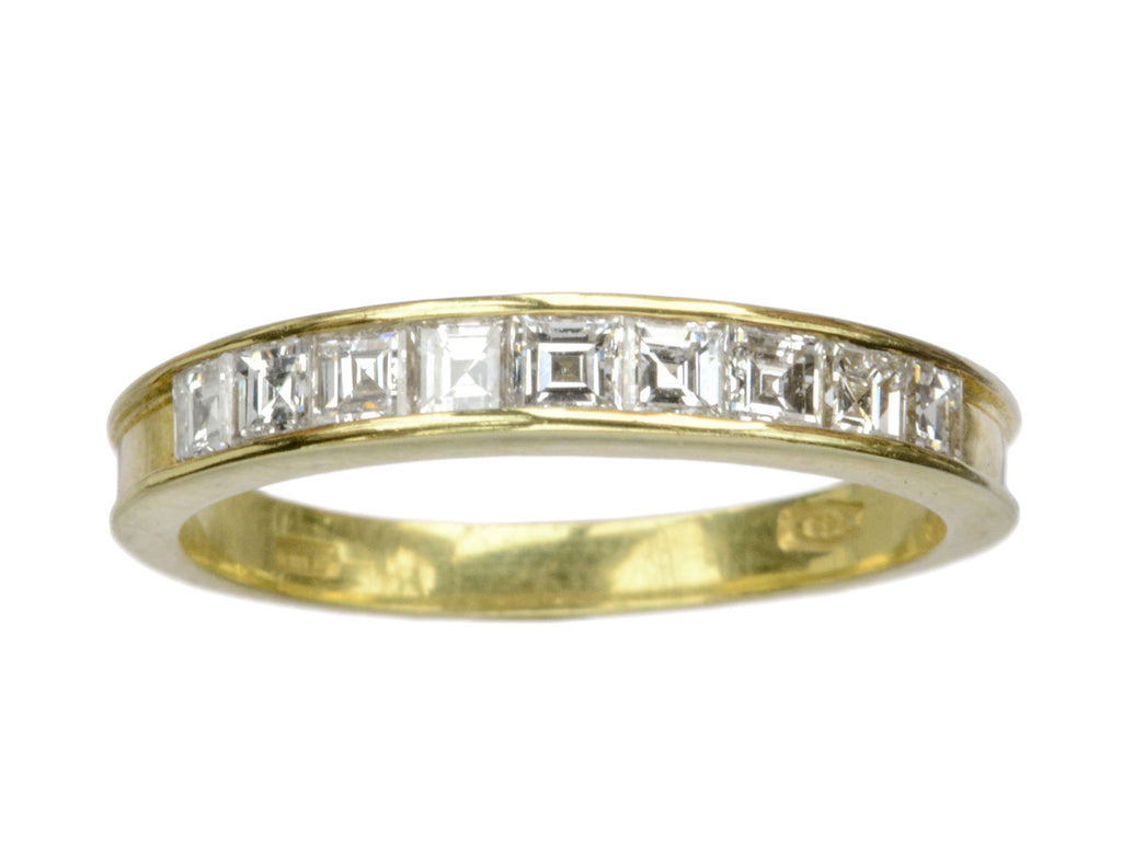 1980s Step Cut Diamond Band (on white background)