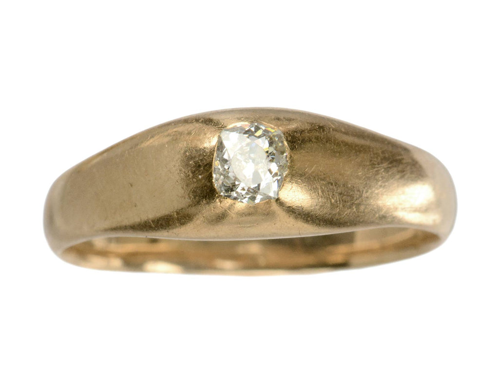 1890s Victorian Diamond Stirrup Ring (on white background)
