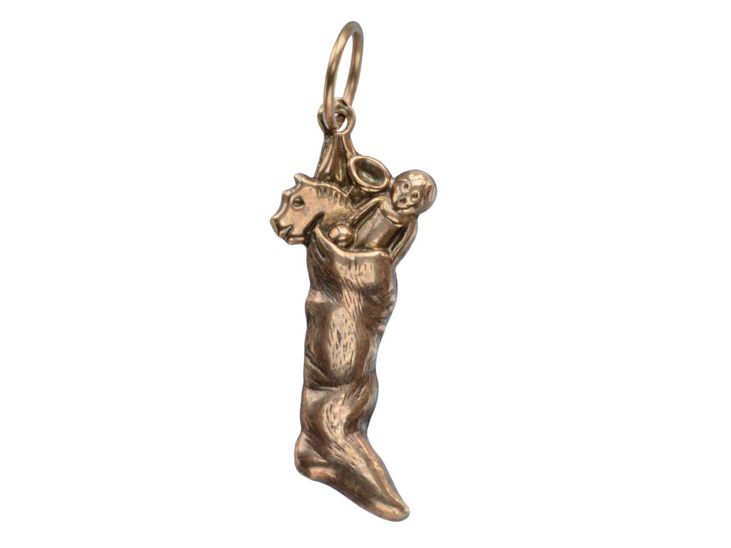 Early 1900s Christmas Stocking Charm (on white background)