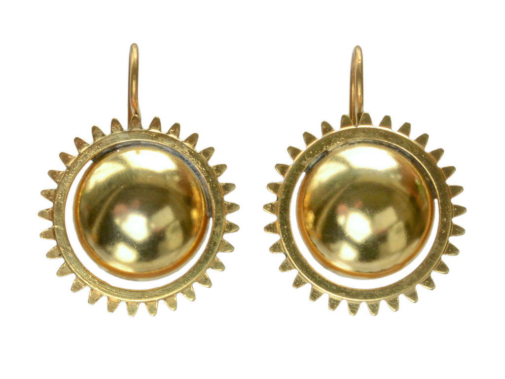 1890s Victorian Sunburst Earrings (on white background)