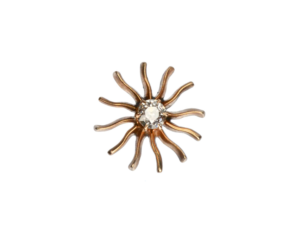 1890s Diamond Sun Stud (Single) (on white background)