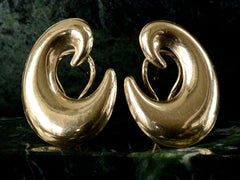 1980s Gold Swoosh Earrings