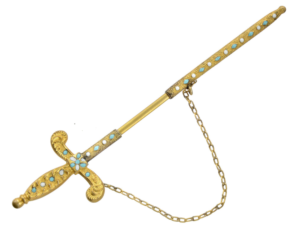 c1890 Sword & Scabbard Brooch (on white background)