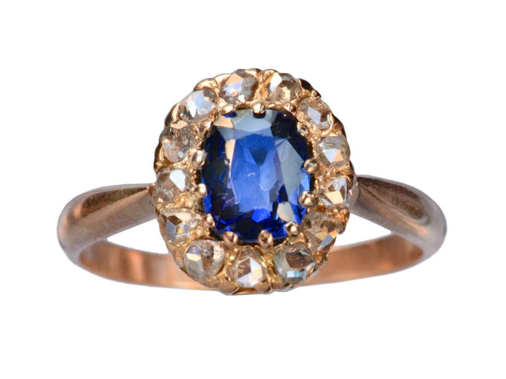 1900s Synthetic Sapphire Ring (on white background)