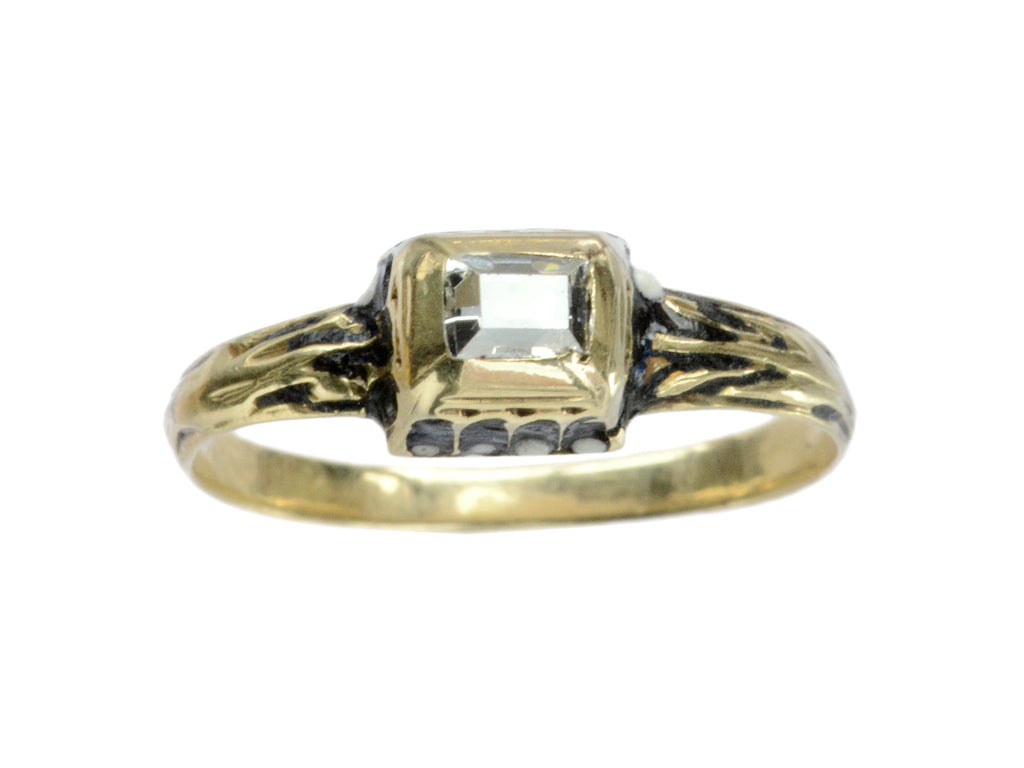 1880s Neo-Renaissance Diamond Ring (on white background)