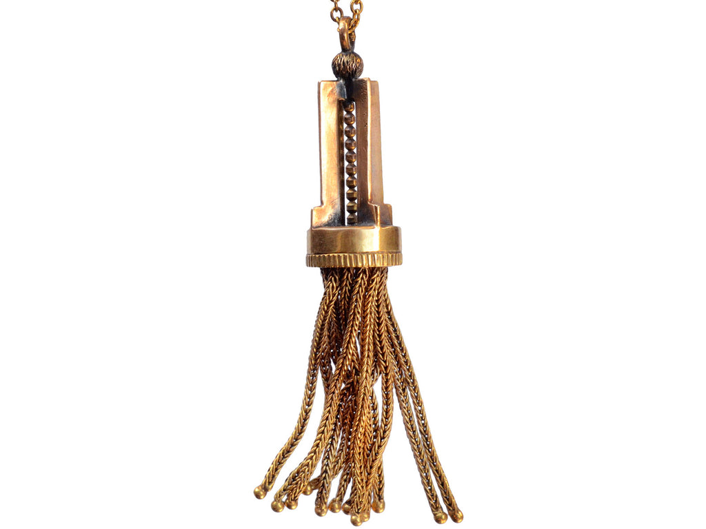 1890s Victorian Tassel Necklace (on white background)