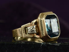 1940s Synthetic Teal Spinel Ring